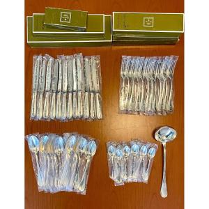 Christofle Perles 49 Piece Cutlery Set New Blister Pack.