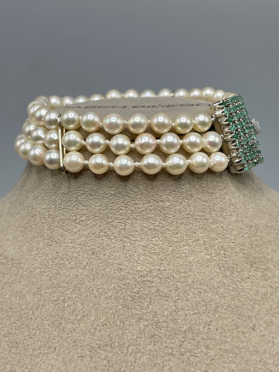 Pearl And Emerald Bracelet-photo-2