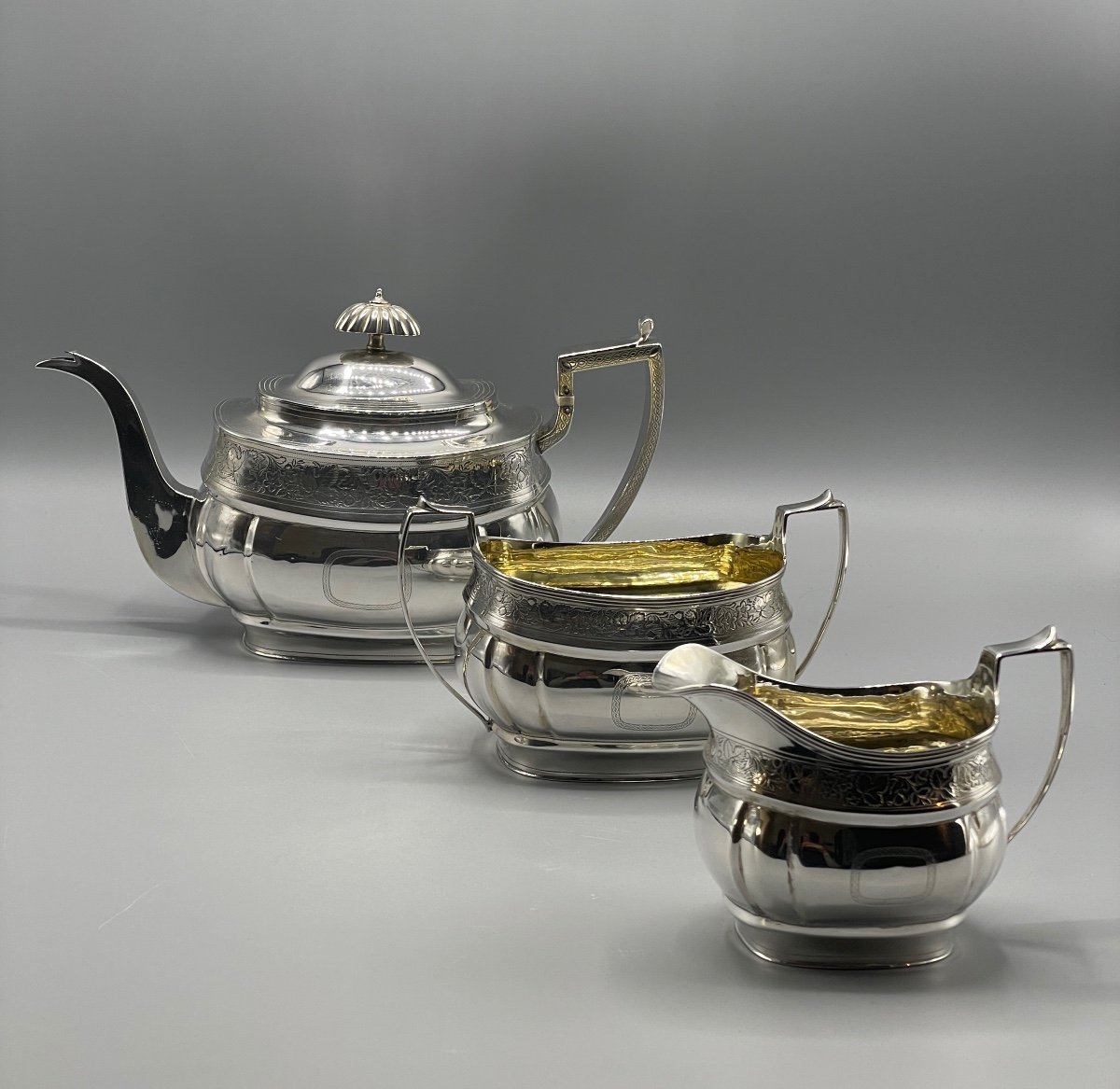 London 1808 Sterling Silver Tea Service-photo-1