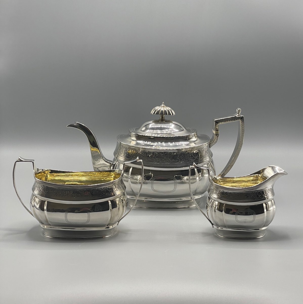 London 1808 Sterling Silver Tea Service-photo-2