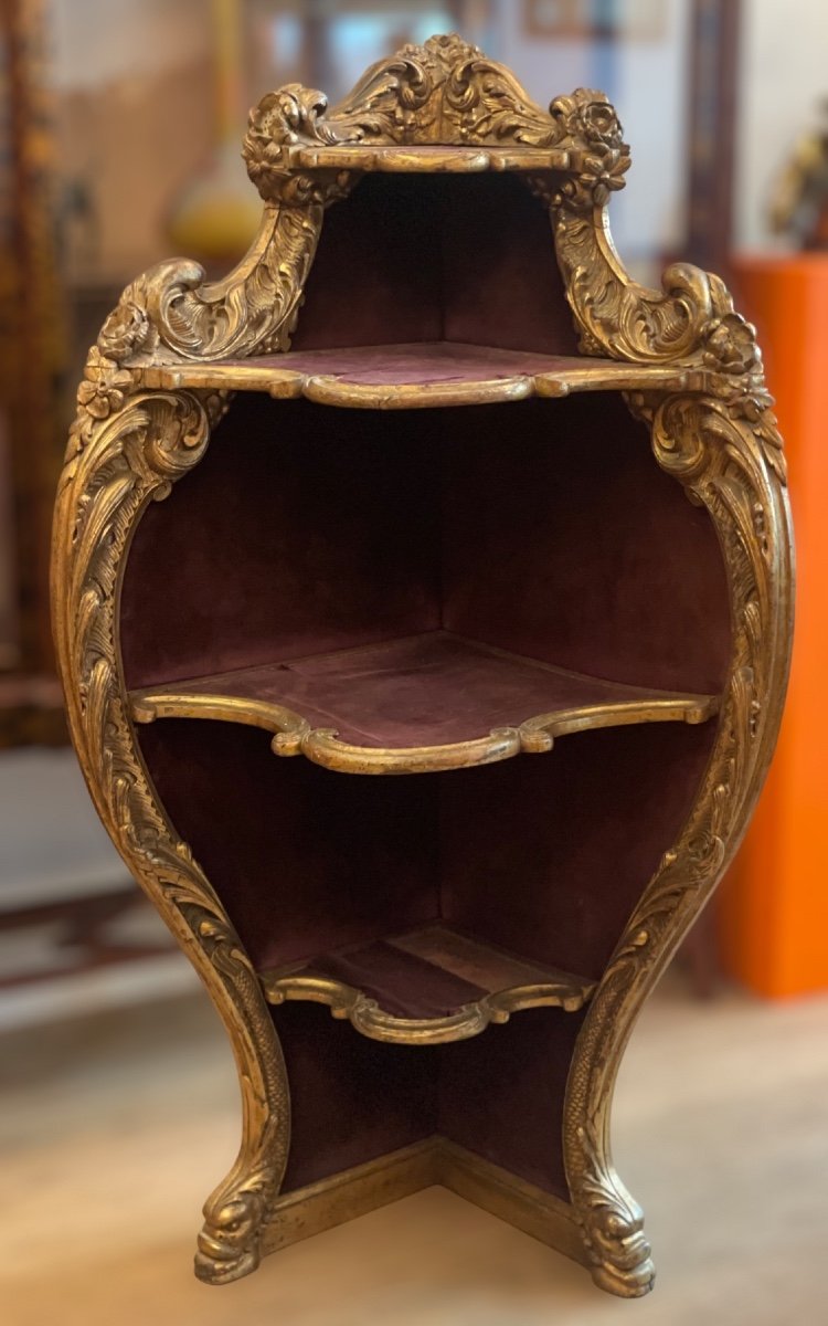 Golden Wood Corner Shelf