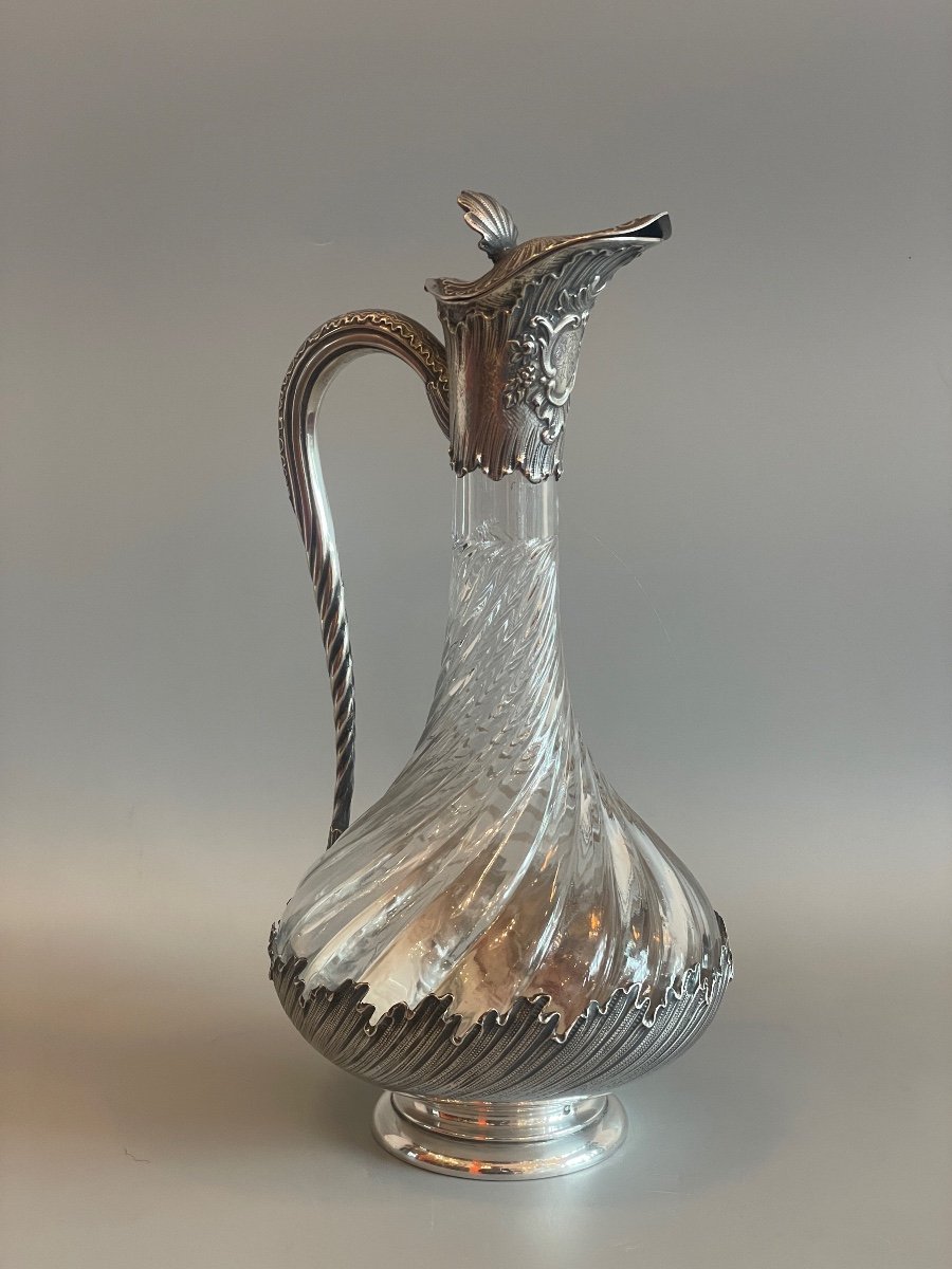 Ewer In Sterling Silver And Crystal Louis XV Style-photo-7