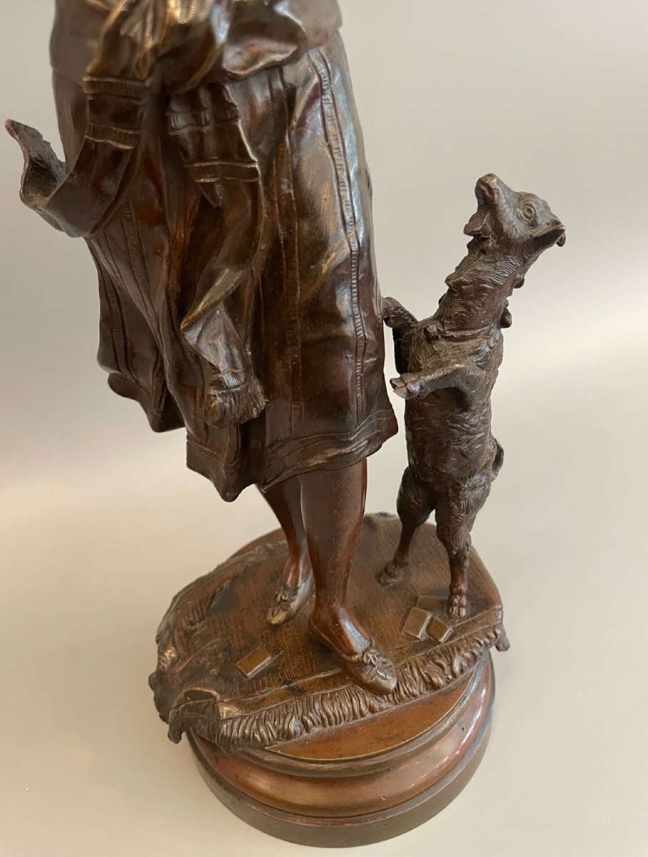 Bronze Sculpture "dance Of The Gypsy With The Tambourine" XIX Century-photo-2