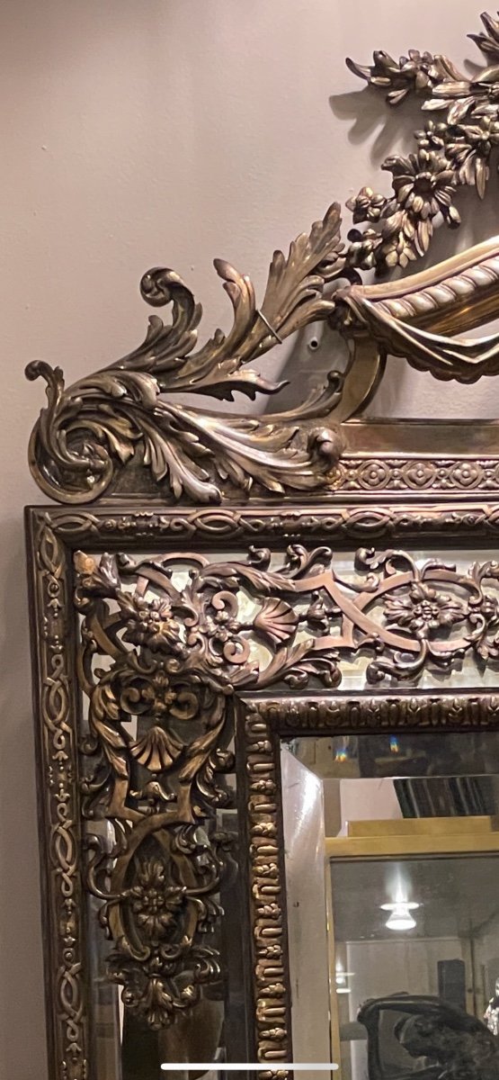 Large Louis XVI Style Bronze Mirror-photo-2