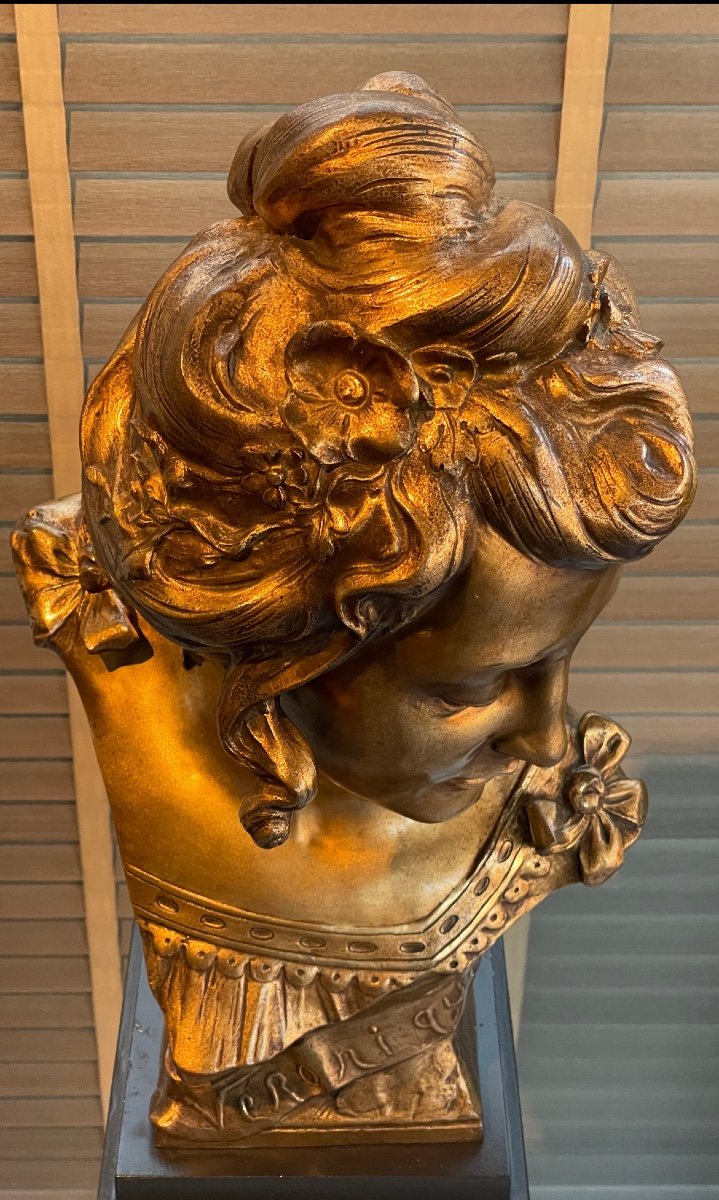 Gilt Bronze Sculpture “veronique” Jaques Marin-photo-2