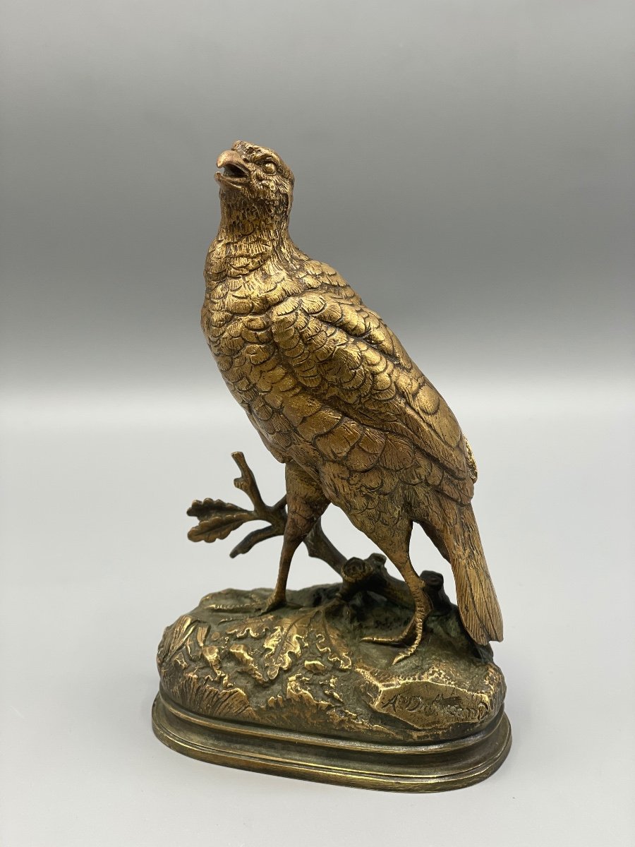 Alfred Dubucand, Partridge Z'n Gilt Bronze XIX Century -photo-2