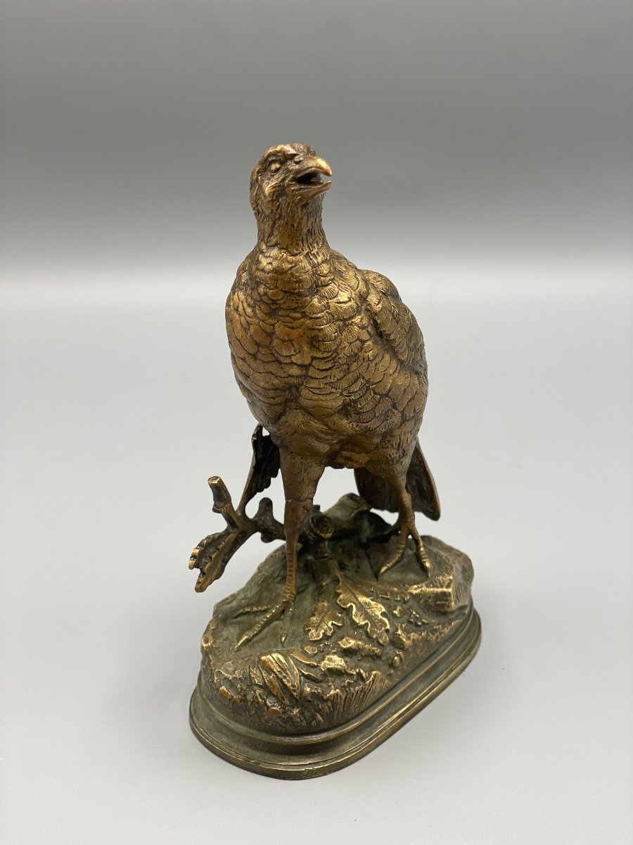 Alfred Dubucand, Partridge Z'n Gilt Bronze XIX Century -photo-3