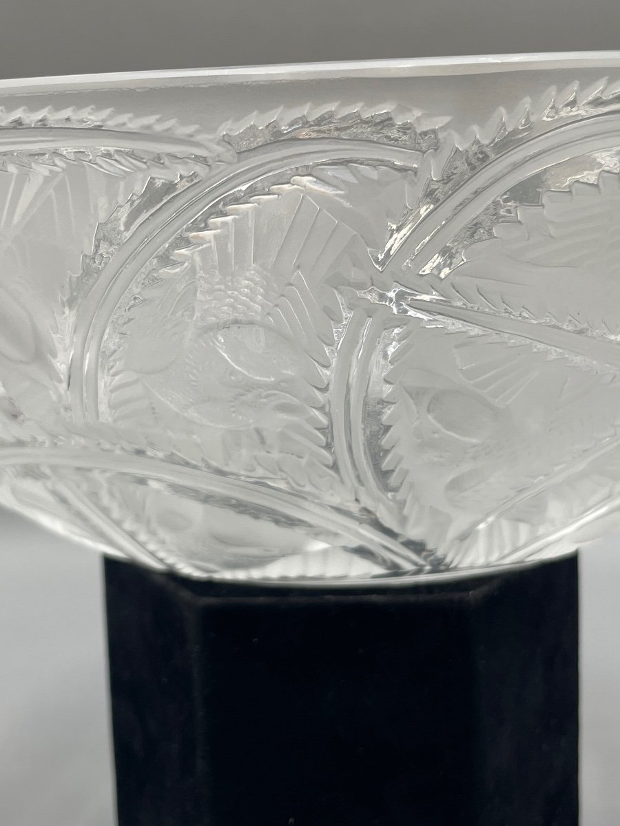 Large Lalique France Crystal Bowl “finches”-photo-2