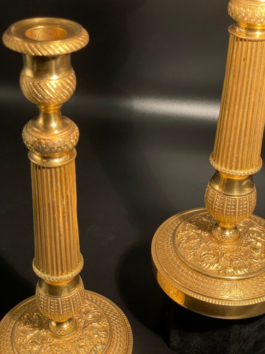 Pair Of Empire Period Candlesticks-photo-2