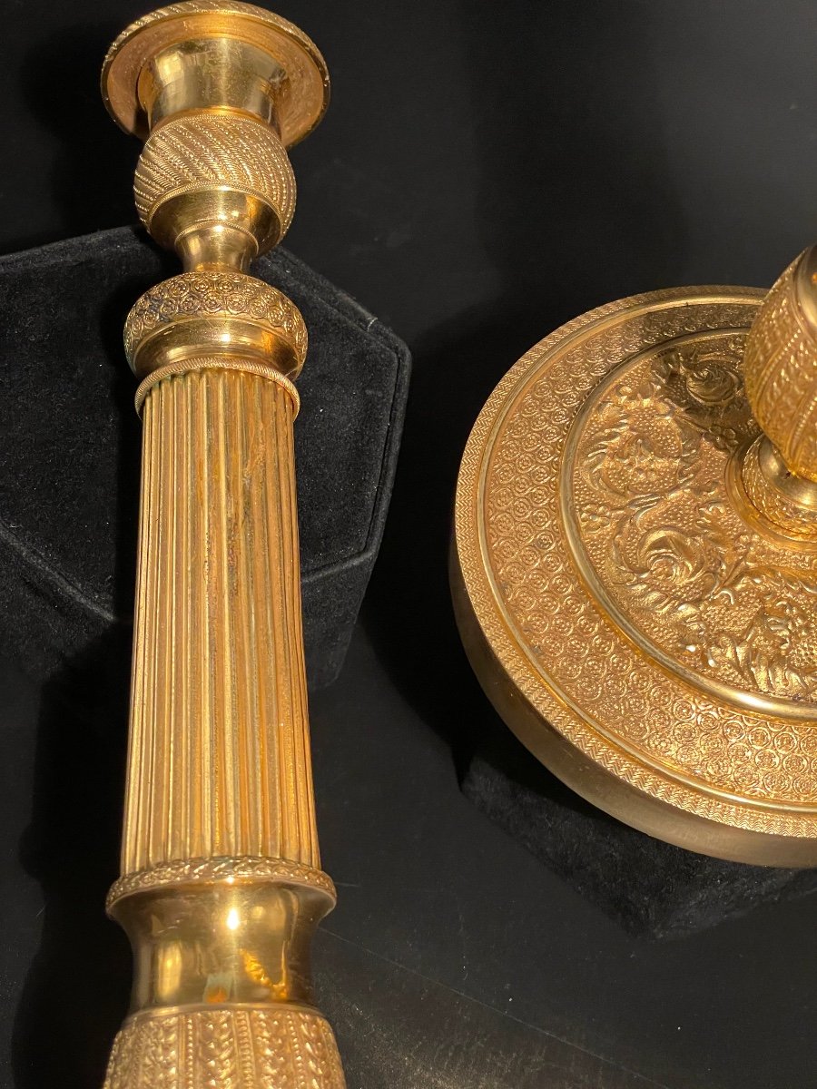 Pair Of Empire Period Candlesticks-photo-3