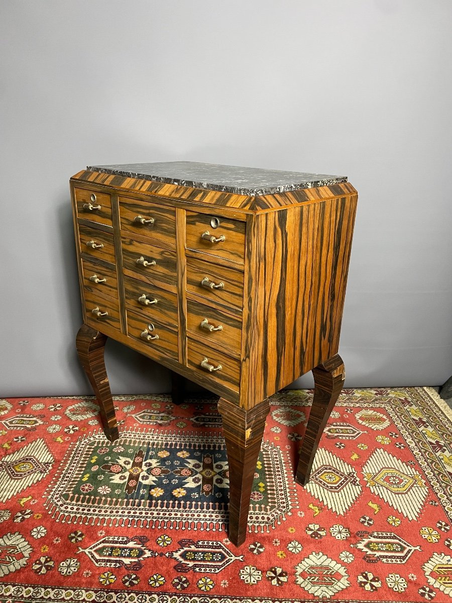 Art Deco Period Macassar Ebony Commode -photo-7