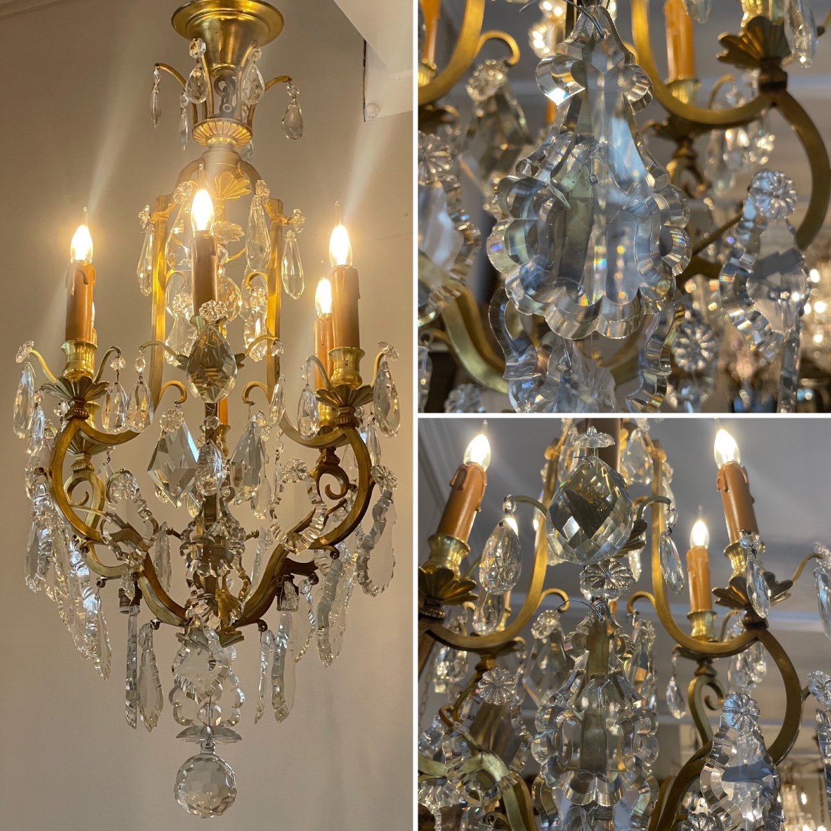 Lustre Cage De Style Louis XV En Cristal -photo-2