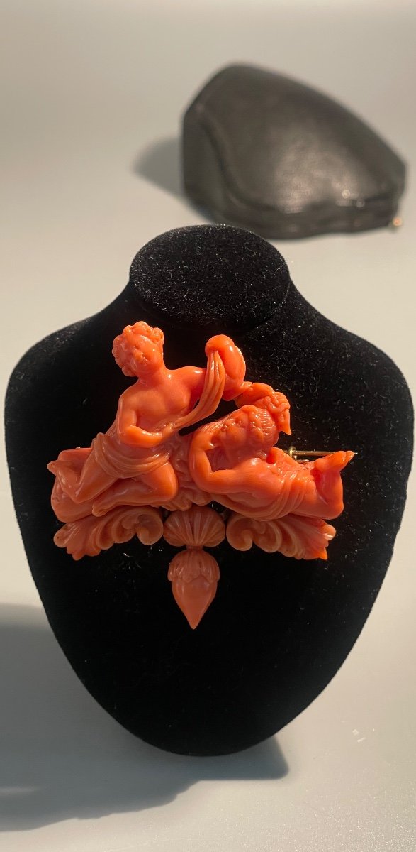 19th Century Coral Brooch, Veuve Gueudet-photo-2