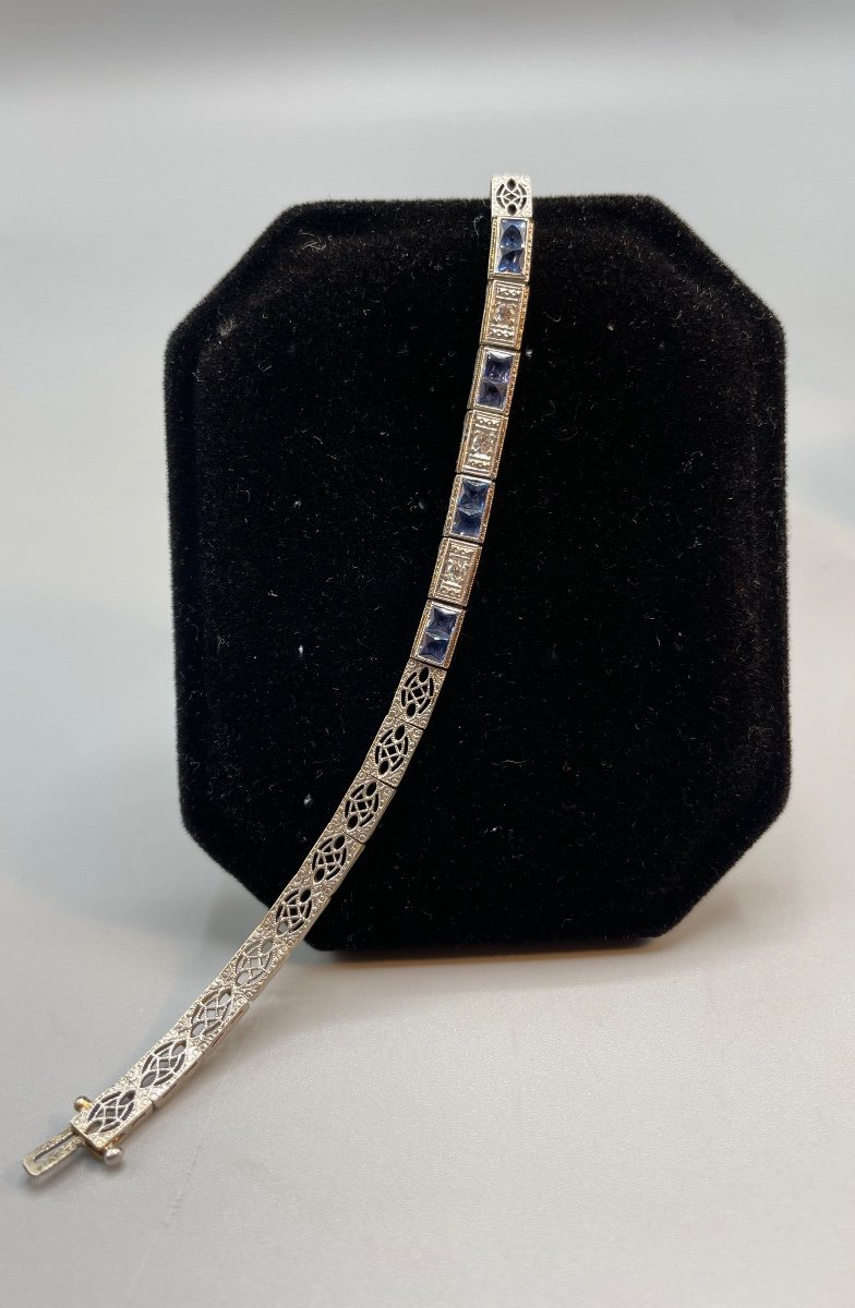 Art Deco Sapphires And Diamonds Bracelet -photo-1