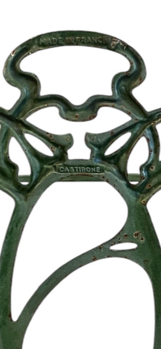 Art Nouveau Enameled Cast Iron Umbrella Stand-photo-2