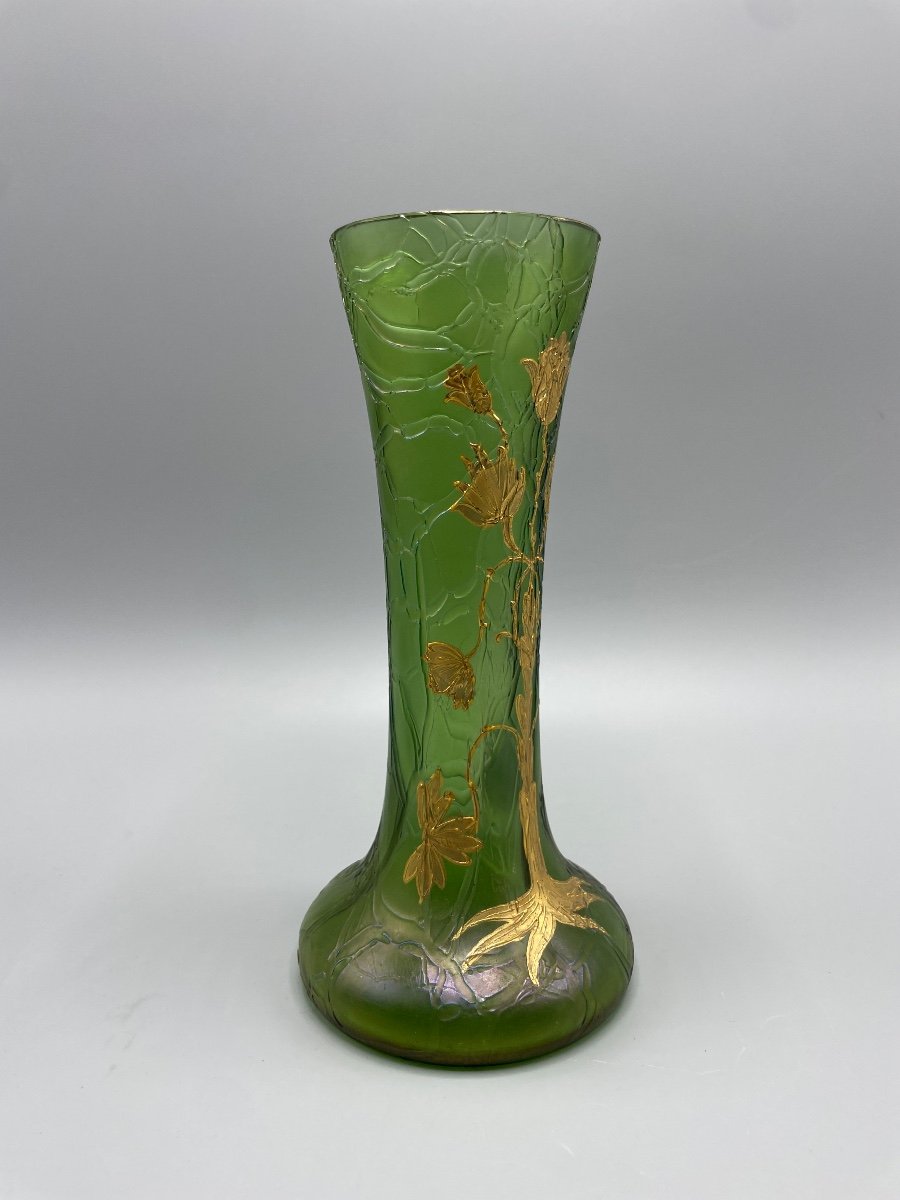 Art Nouveau Gilded Iridescent Vase -photo-2