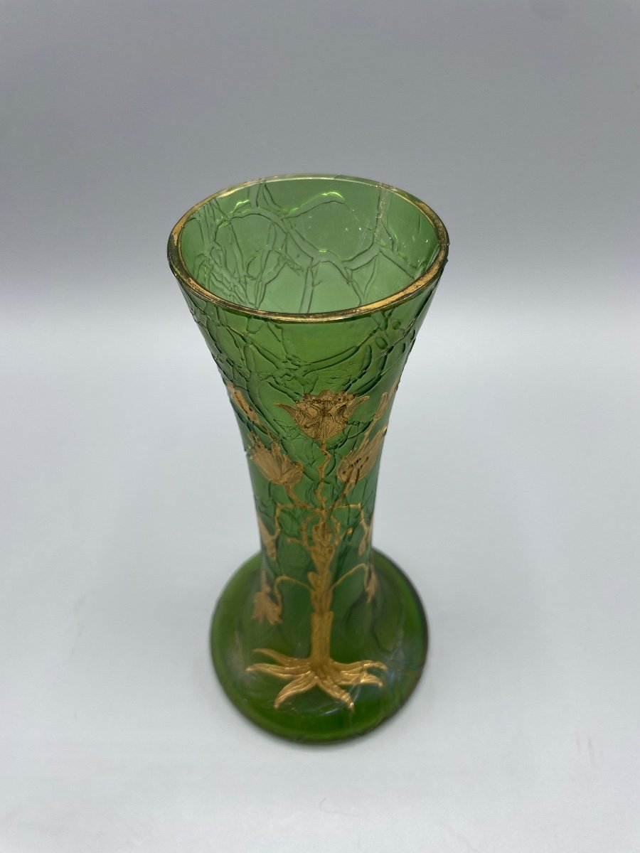 Art Nouveau Gilded Iridescent Vase -photo-1