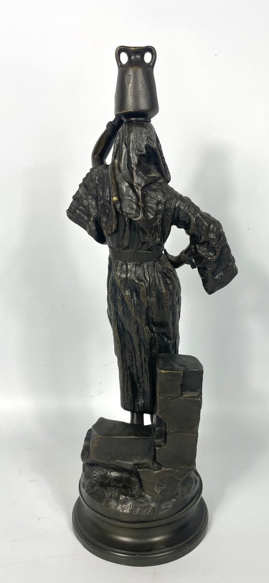 "the Water Carrier" Orientalist Bronze Gaston Leroux-photo-3