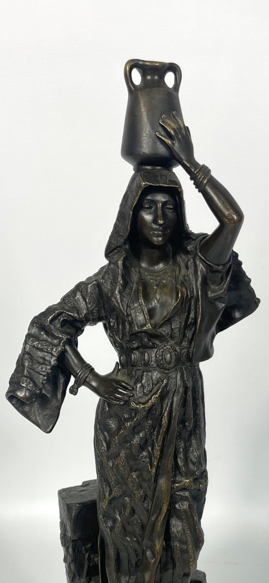 "the Water Carrier" Orientalist Bronze Gaston Leroux-photo-2