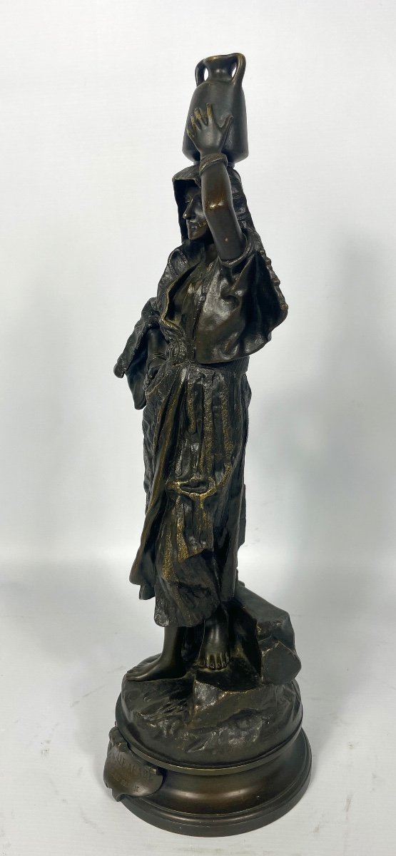 "the Water Carrier" Orientalist Bronze Gaston Leroux-photo-3