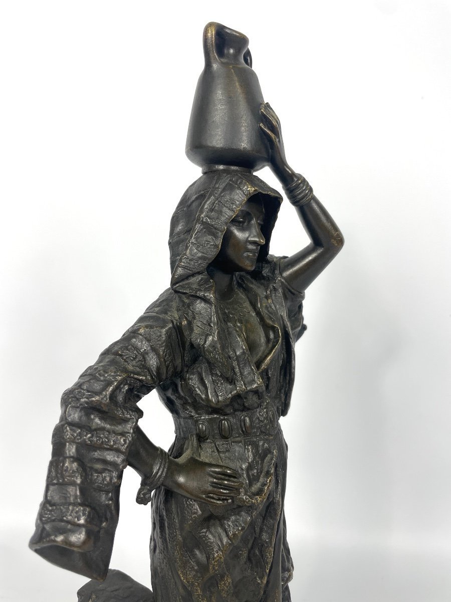 "the Water Carrier" Orientalist Bronze Gaston Leroux-photo-4