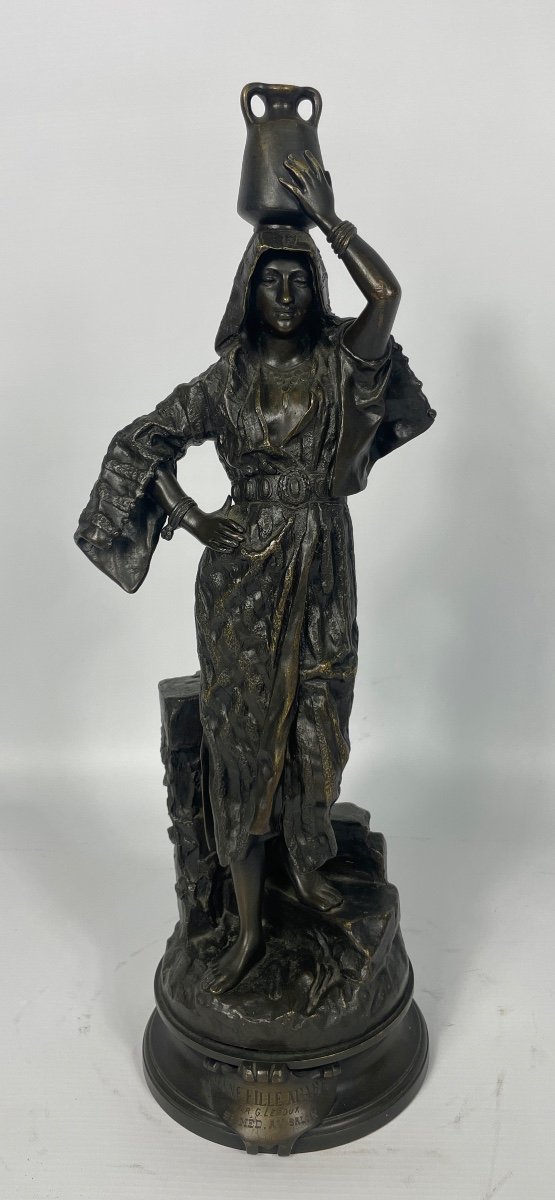 "the Water Carrier" Orientalist Bronze Gaston Leroux