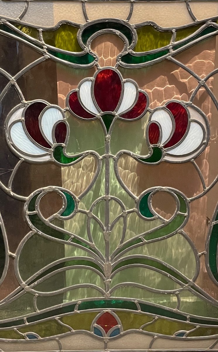 Art Nouveau Stained Glass Window 