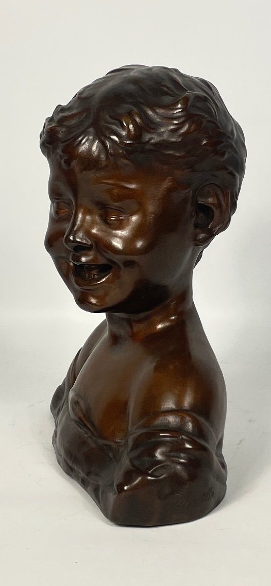 Enfant Rieur Buste En Bronze D’après Desiderio D’à Settignano-donatello-photo-4