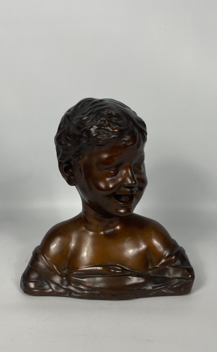 Enfant Rieur Buste En Bronze D’après Desiderio D’à Settignano-donatello