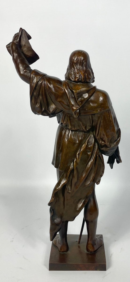 19th Century Bronze Sculpture "the Proclamation" By Albrecht Hamtressin-photo-3