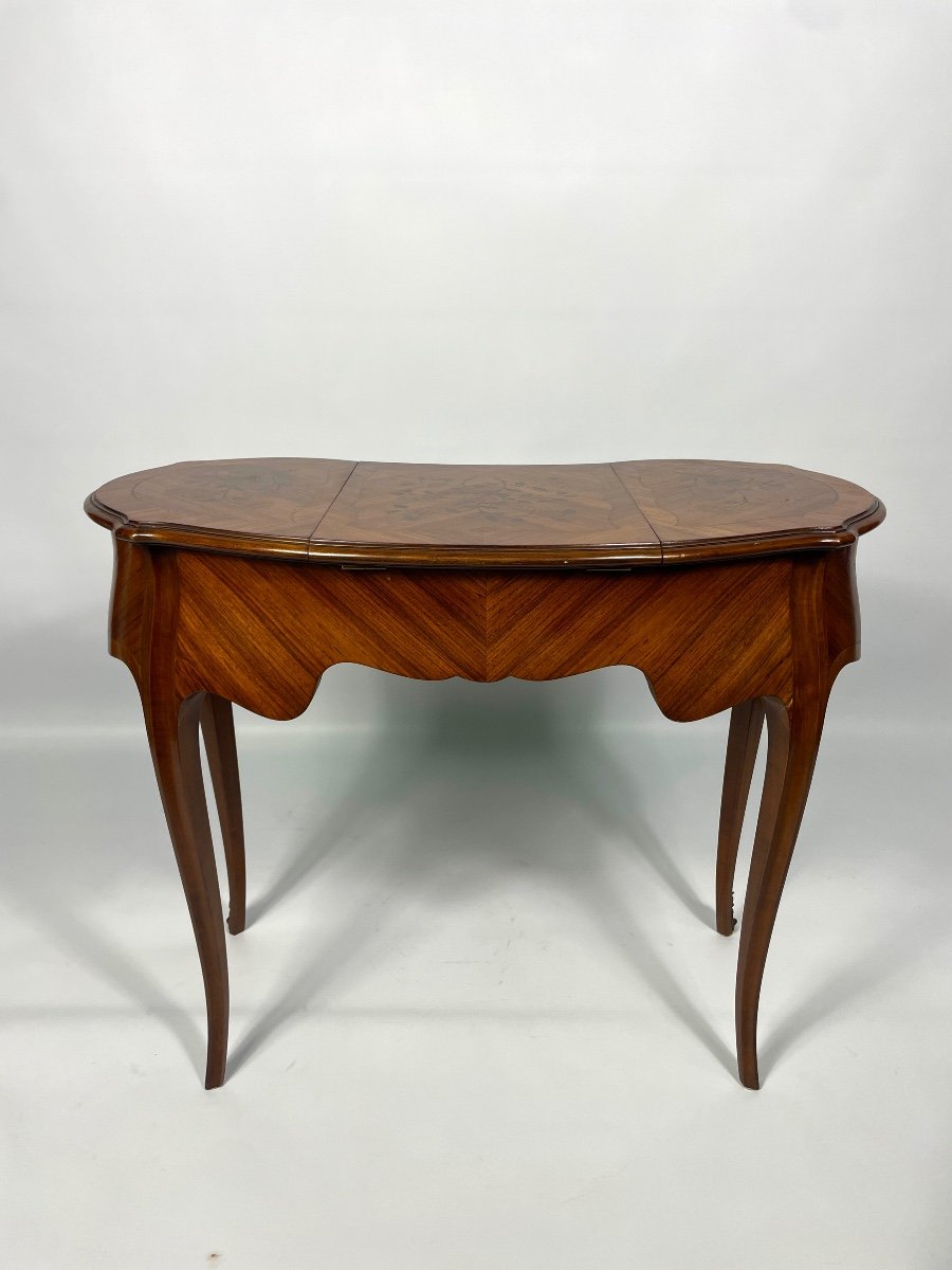 Kidney Dressing Table, Rosewood And Flower Marquetry-photo-3