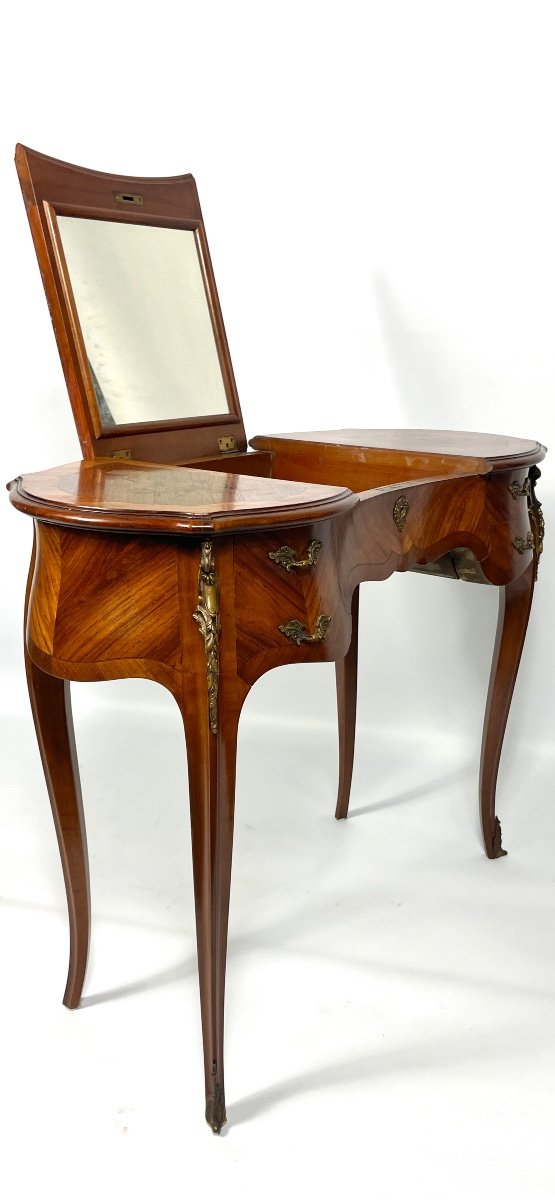 Kidney Dressing Table, Rosewood And Flower Marquetry-photo-7