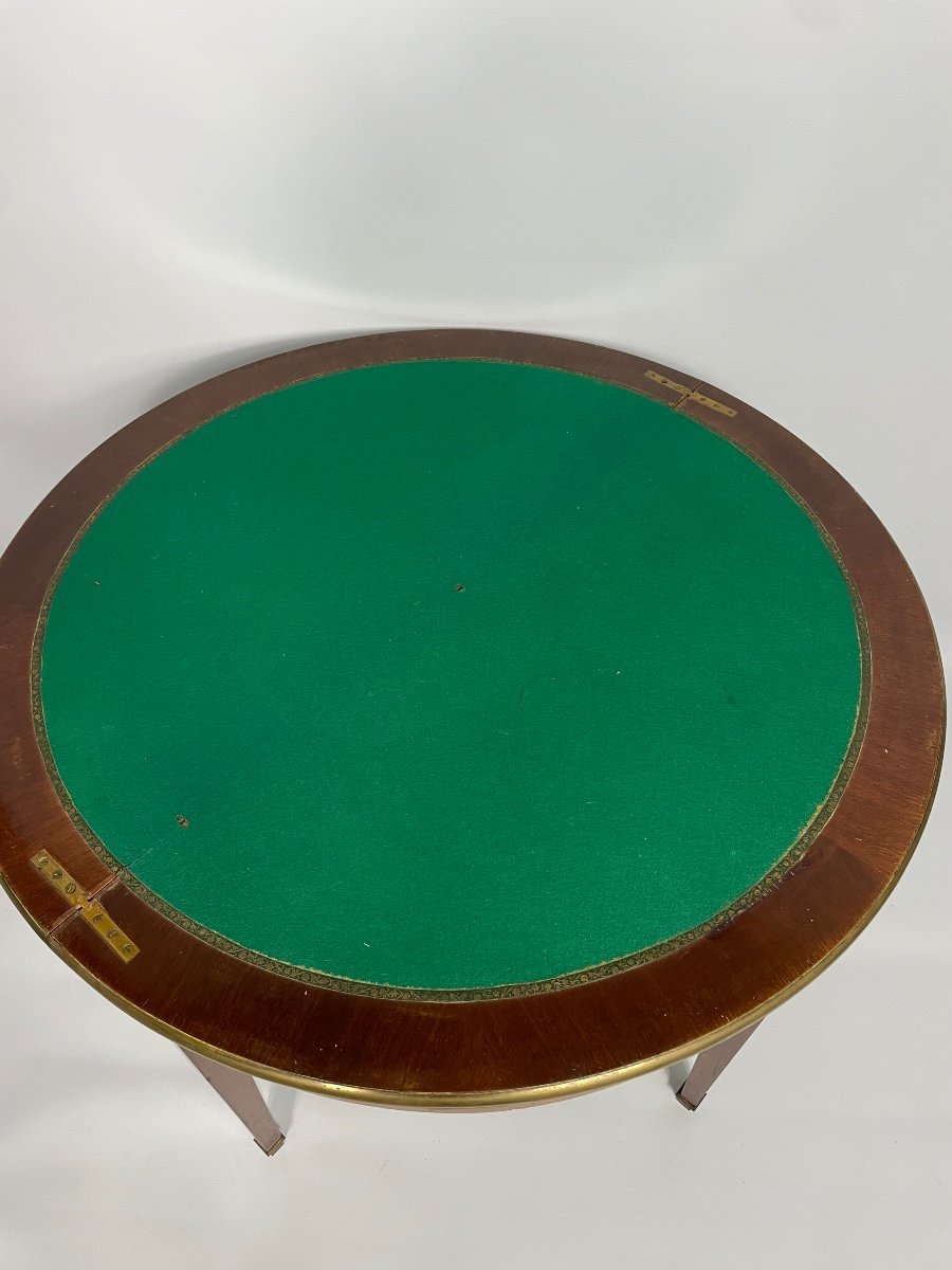 Louis XVI Style Two Half-moon Game Table-photo-2