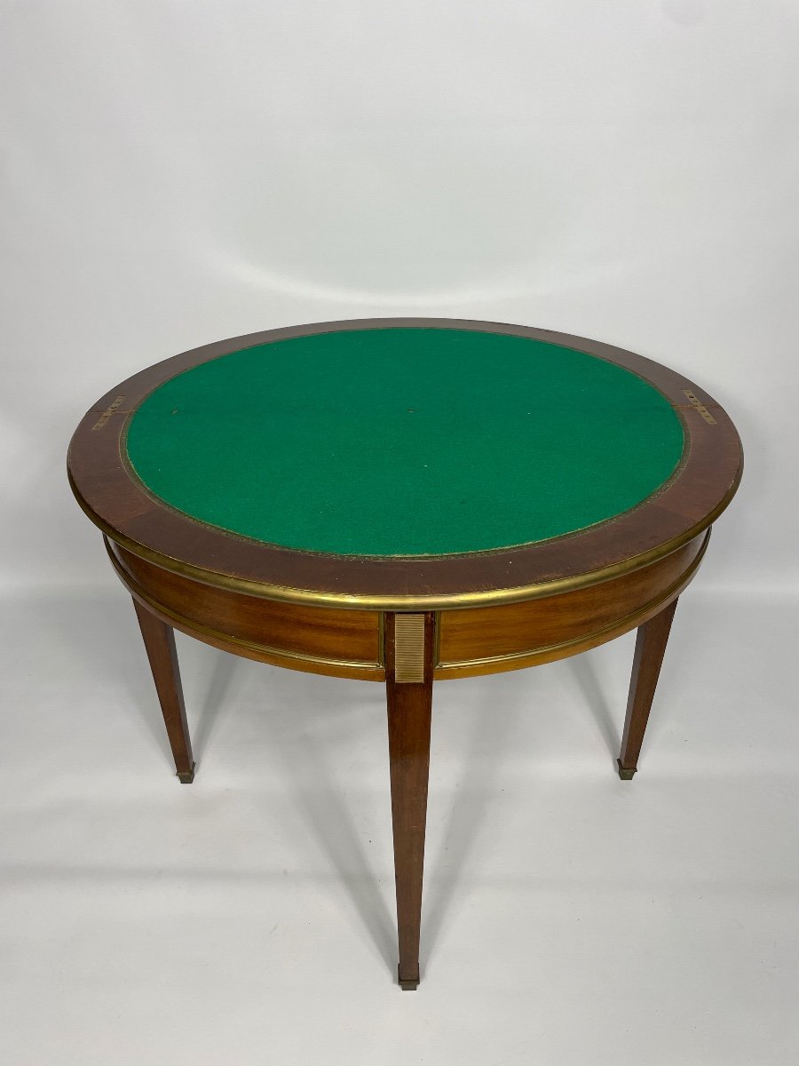 Louis XVI Style Two Half-moon Game Table-photo-3