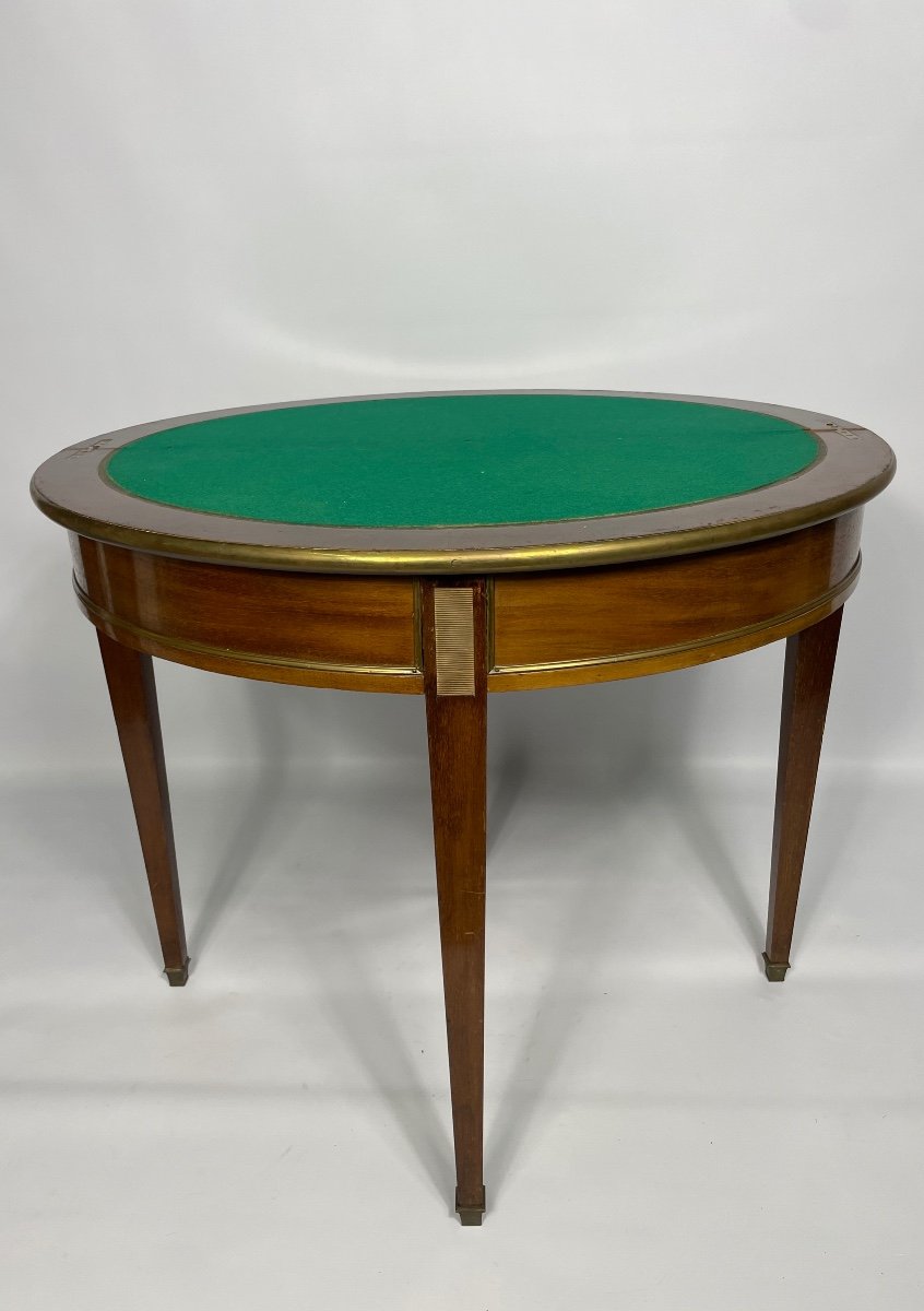 Louis XVI Style Two Half-moon Game Table-photo-4