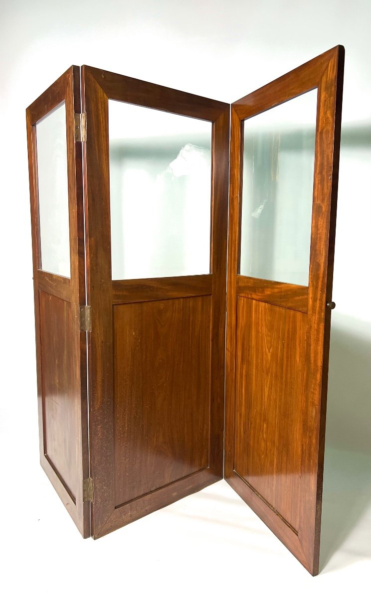 19th Century Flamed Mahogany 3-leaf Screen 