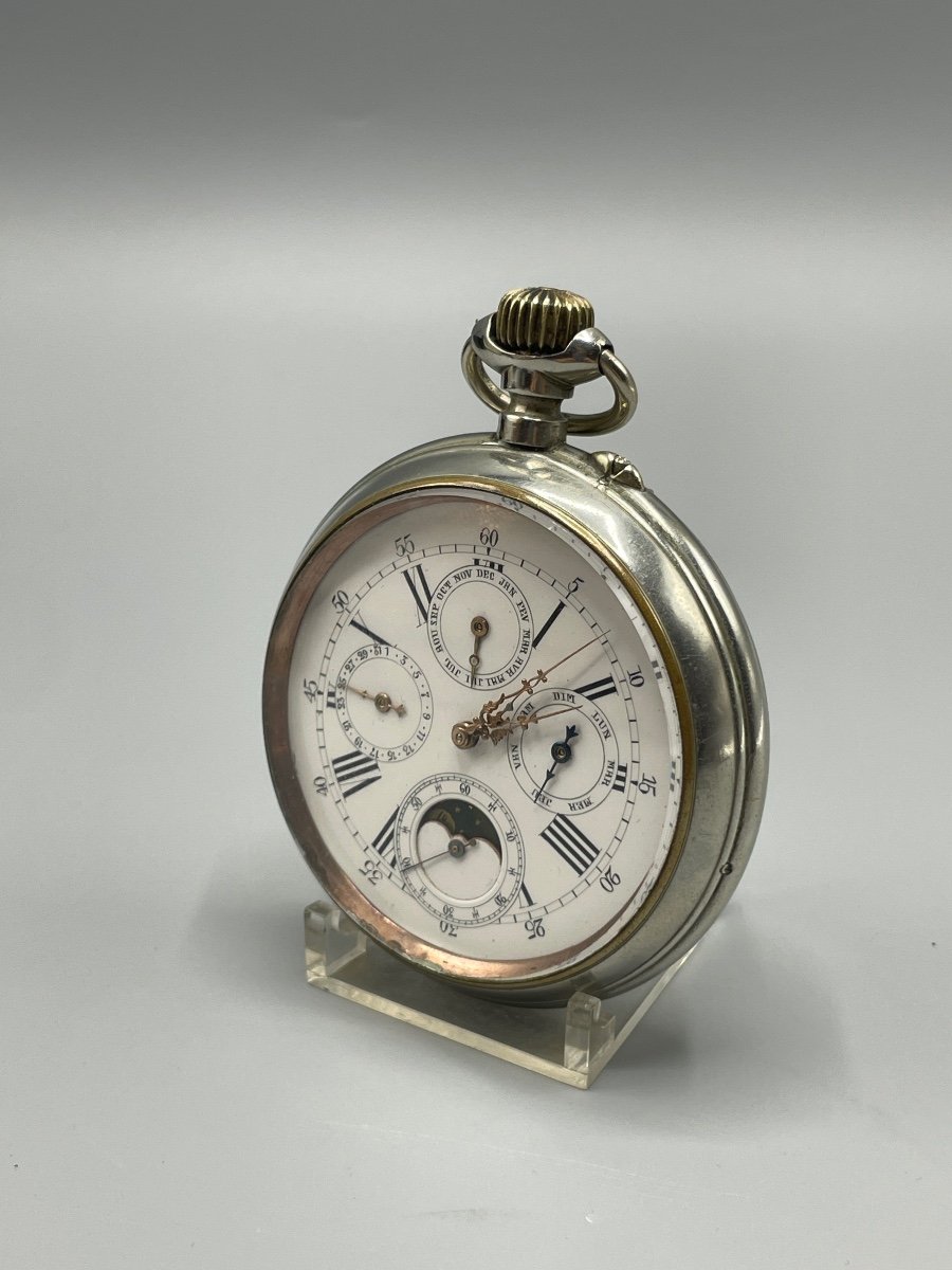 Triple Calendar Pocket Watch Circa 1880-photo-4