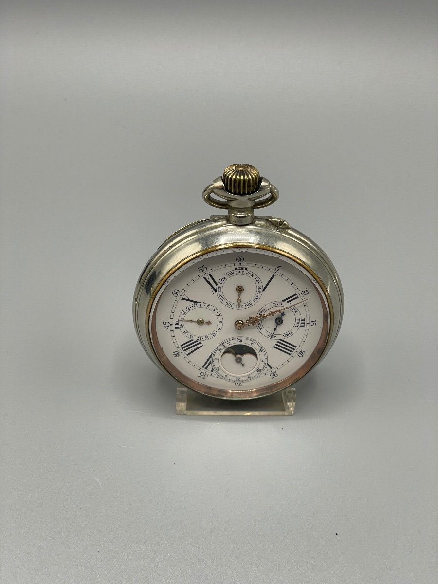 Triple Calendar Pocket Watch Circa 1880-photo-5