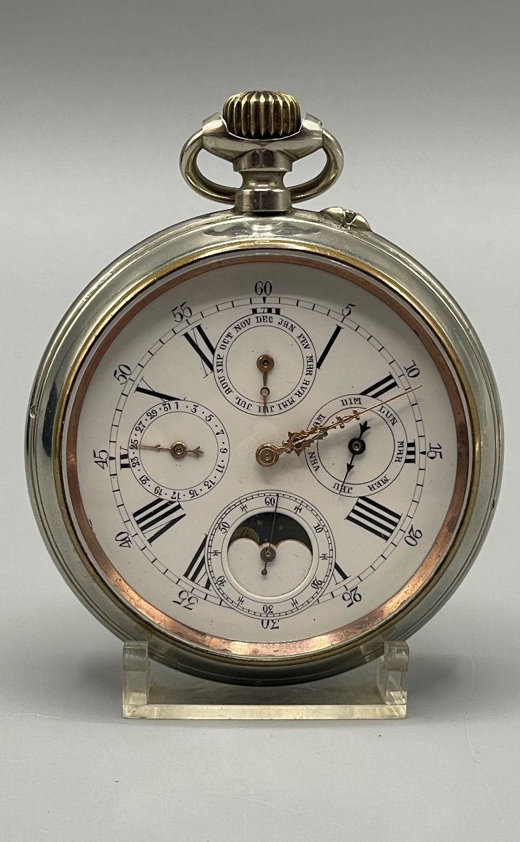 Triple Calendar Pocket Watch Circa 1880-photo-6