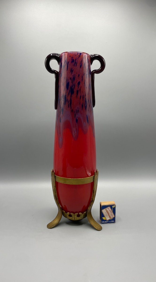 Art Deco Period Vase With Applied Handles -photo-2