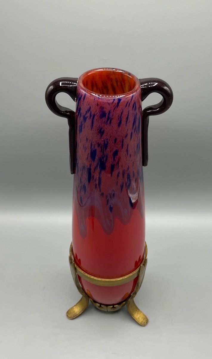 Art Deco Period Vase With Applied Handles -photo-3