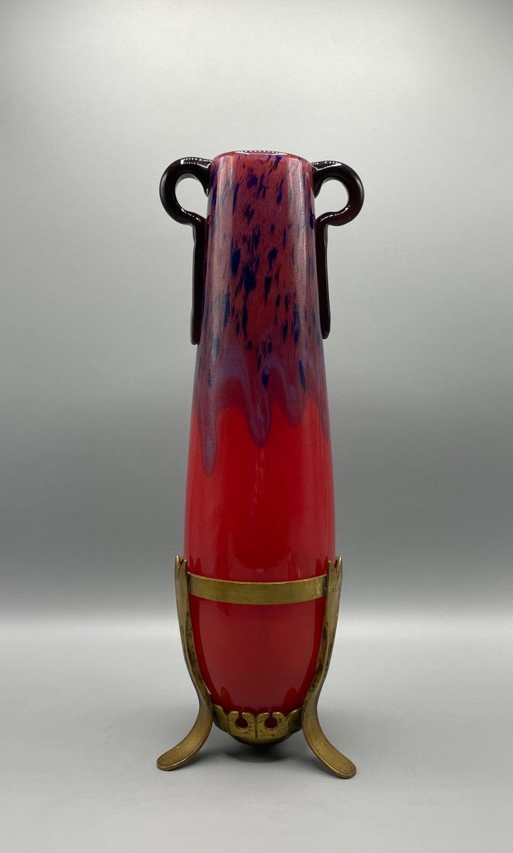 Art Deco Period Vase With Applied Handles 