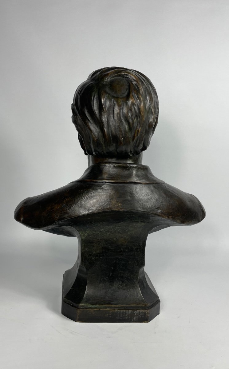 Bronze Bust By Jules Aurele l'Hommeau 1898-photo-4