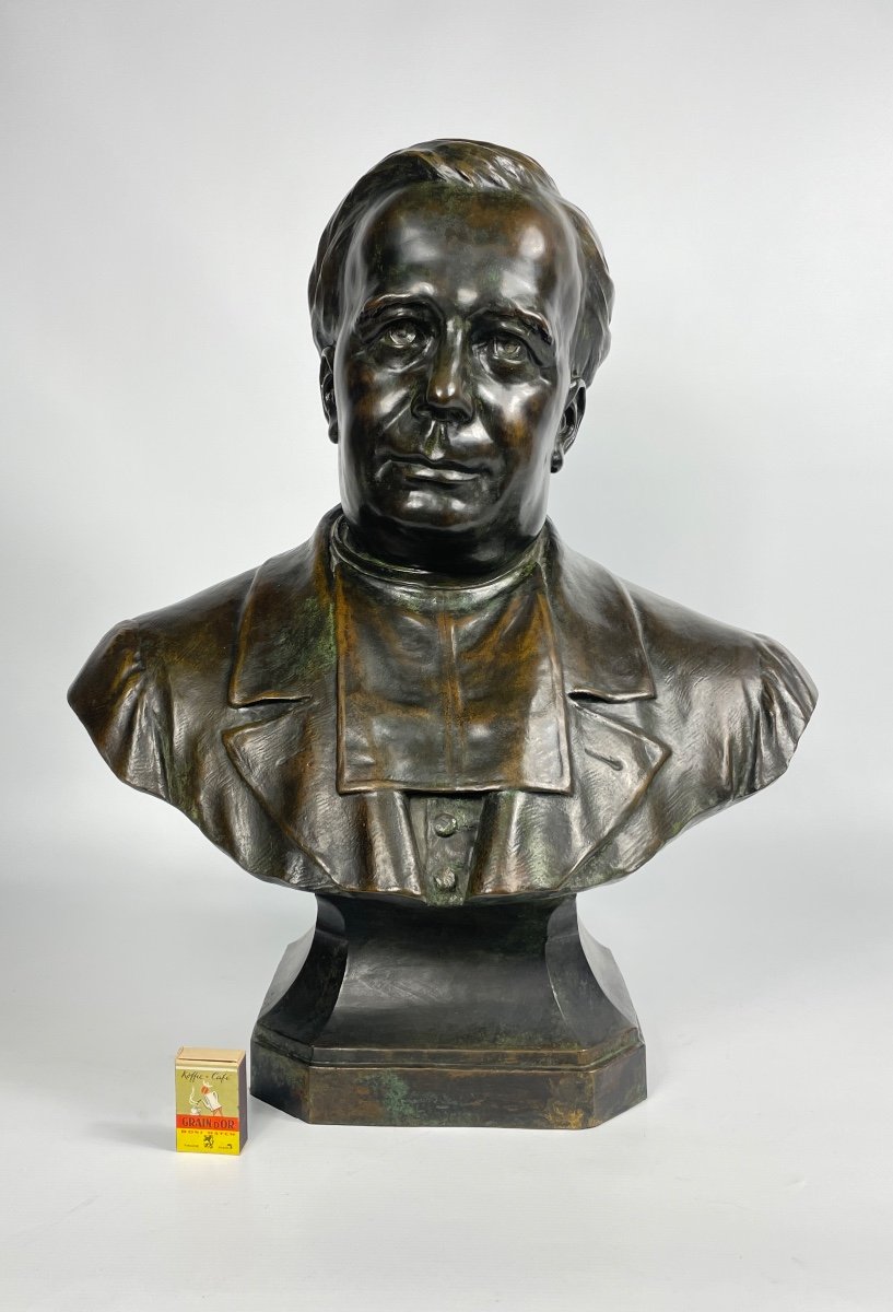 Bronze Bust By Jules Aurele l'Hommeau 1898-photo-3