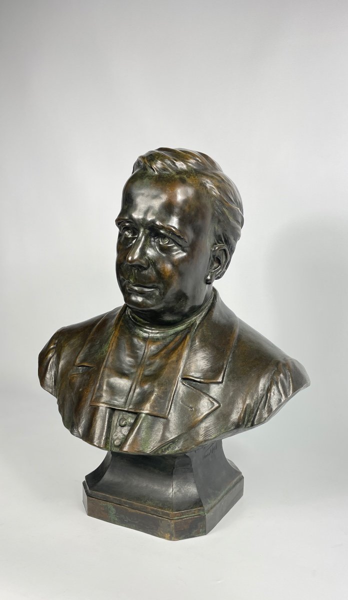 Bronze Bust By Jules Aurele l'Hommeau 1898-photo-5