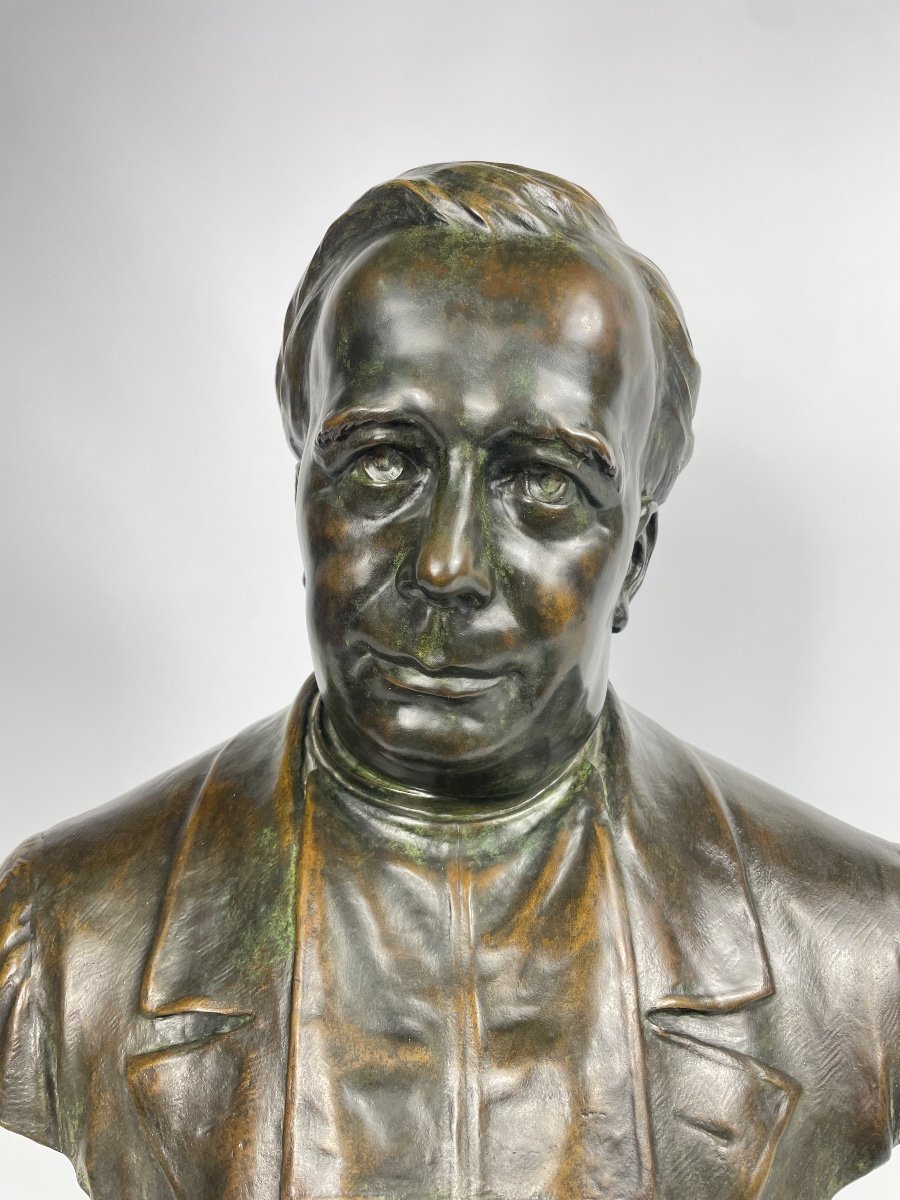 Bronze Bust By Jules Aurele l'Hommeau 1898-photo-7