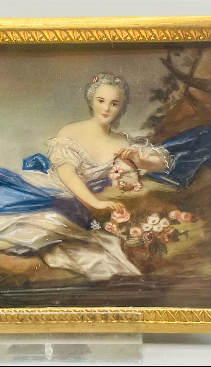 Miniature Marie Henriette De France XIX Siècle -photo-4