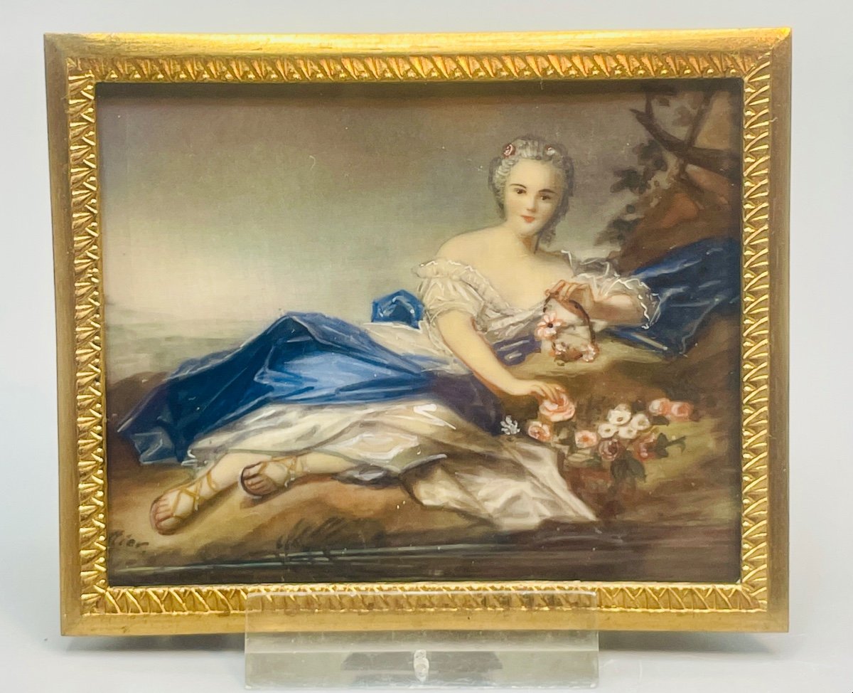 Miniature Marie Henriette Of France 19th Century 