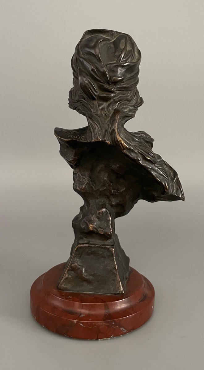 “cute” Bronze Bust Emmanuel Villanis-photo-3