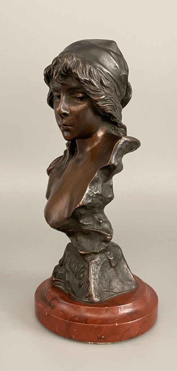 “cute” Bronze Bust Emmanuel Villanis-photo-4